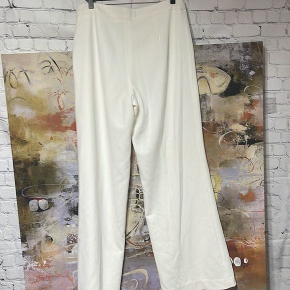 Classic Cream Wide Leg Side Zip Pant 8 Ellen Tracy - Picture 8 of 12